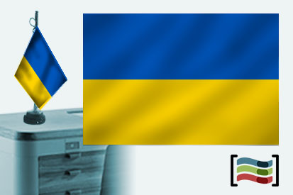 Bandera de Ucrania sobremesa bordada