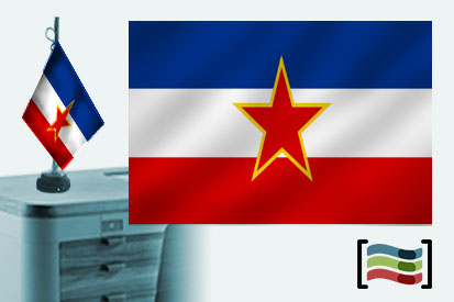 Bandera de Yugoslavia sobremesa bordada