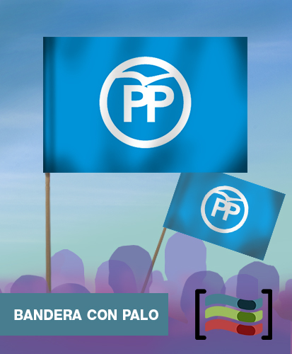 15 Banderas de mano con palo PP