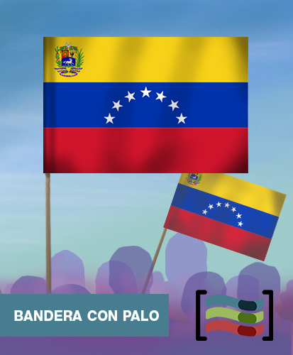 15 bandeiras de mão com uma vara da Venezuela
