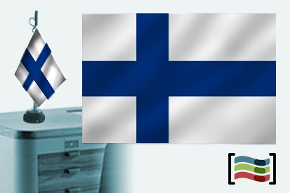 Bandera de Finland sobremesa bordada