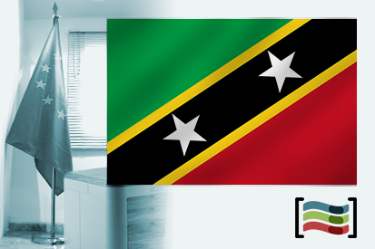 Bandeira da São Cristóvão e Nevis para despacho
