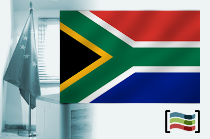 Bandeira da África do Sul para despacho