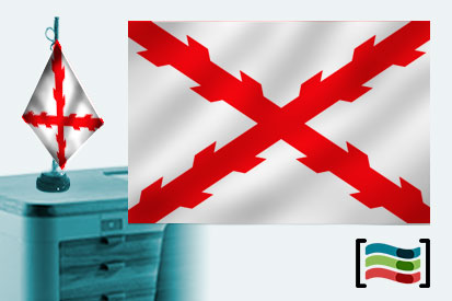 Bandera de Cruz de Borgoña sobremesa bordada