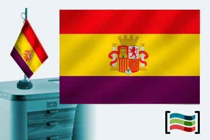 Bandera de Segunda República Española sobremesa bordada