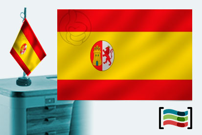 Bandera de Primera República Española sobremesa bordada