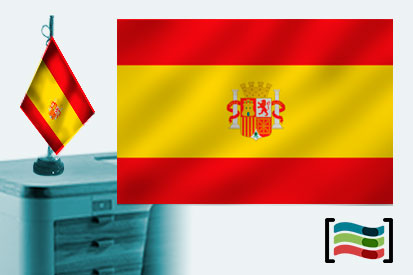 Bandera de Bando Nacional sobremesa bordada