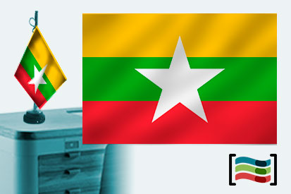 Flag of Burma (Myanmar) candeeiro de mesa bordado