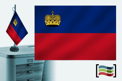 Bandera de Liechtenstein sobremesa bordada