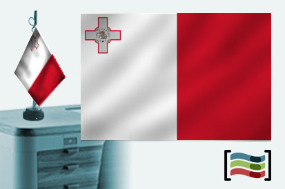 Bandera Malta sobremesa bordada