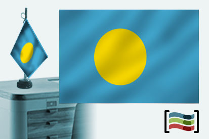 Bandeira da toalha de mesa bordada República do Palau