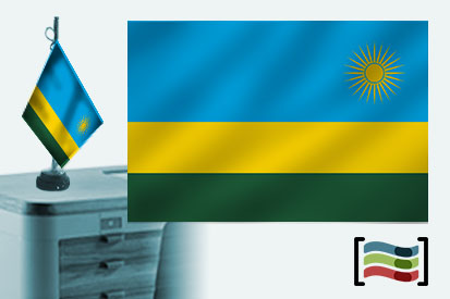 Bandera de Ruanda sobremesa bordada