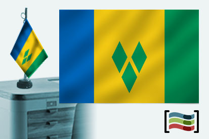 Bandera de San Vicente y Granadinas sobremesa bordada