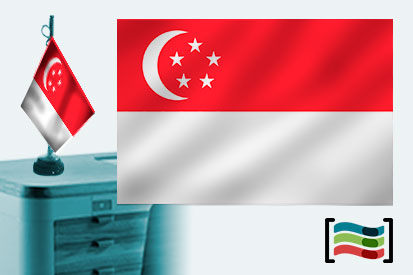 Bandeira de Toalha de Mesa Bordada de Singapura