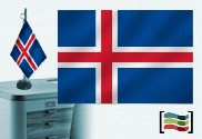 Bandera de Islandia sobremesa bordada