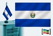 Bandeira da toalha de mesa bordada de El Salvador