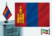 Bandera de Mongolia sobremesa bordada