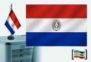 Bandeira da toalha de mesa bordada do Paraguai