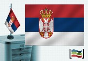 Tovaglia ricamata bandiera della Serbia