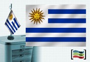 Bandera de Uruguay sobremesa bordada
