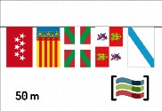 Banderines Comunidades Autónomas 50m de plástico