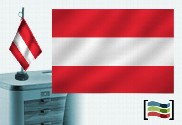 Bandeira da Áustria Toalha de Mesa Bordada
