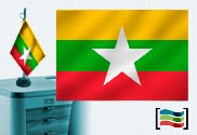Bandera de Birmania (Myanmar) sobremesa bordada