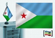 Bandeira de Djibouti toalha de mesa bordada