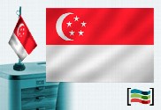 Bandera de Singapur sobremesa bordada
